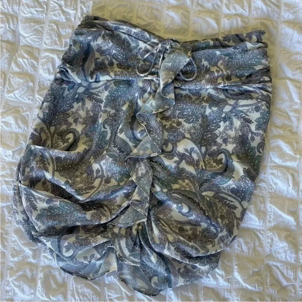 NWT For love and lemons paisley ruffle Annabelle mini skirt XS - Image 5