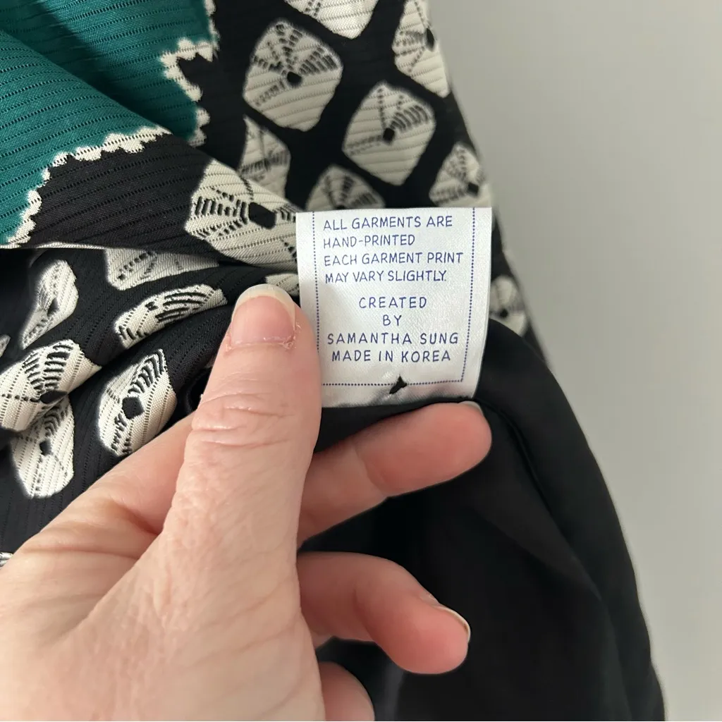 Samantha Sung Floral Geometric Sleeveless Retro A Line Silk Mini Dress Multi XS White - Image 9