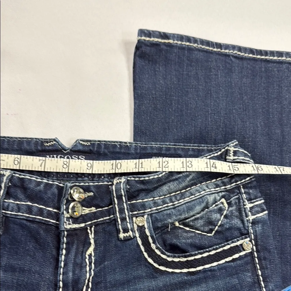 Vigoss Dark Blue Boot Cut Jeans with Embroidered Pockets - Image 5