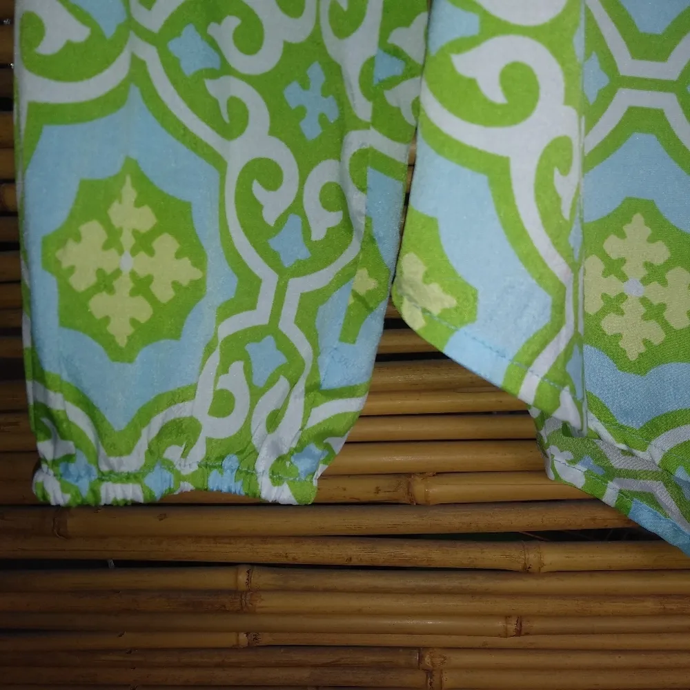 BUCKHEAD BETTIES Lime Turquoise Top S - Image 4