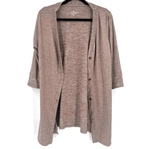 Cuddl Duds Women's Tank & Cardigan Set Stretchy 2 PC V Neck Sweater Brown Medium - Image 6