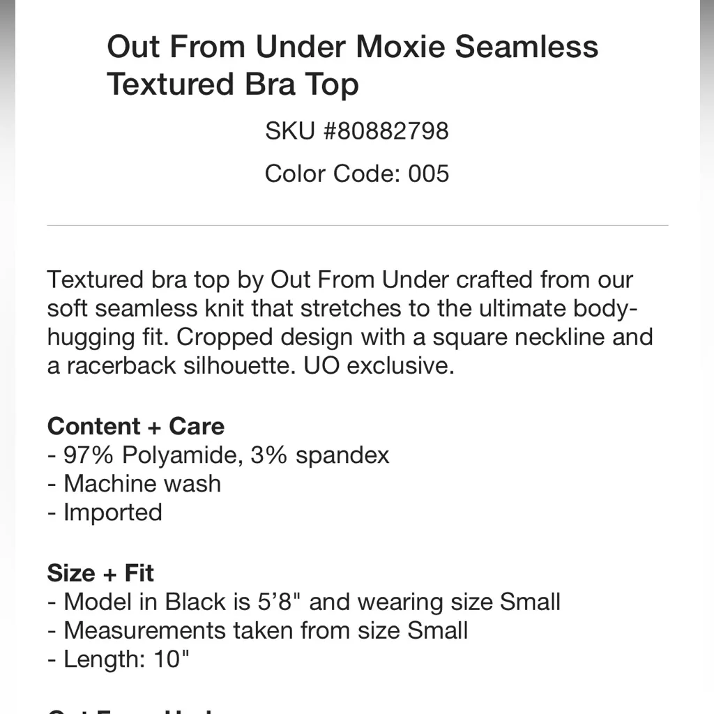 Black Out from Under Moxie seamless textured bra top Size M/L - Image 4