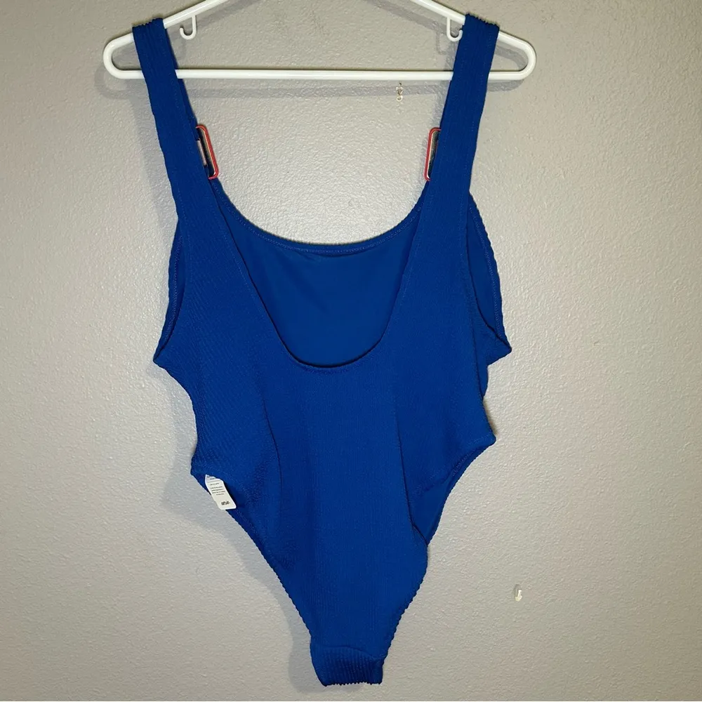 NEW Aerie blue crinkle one piece cheekiest bikini swimsuit women’s size XL - Image 8