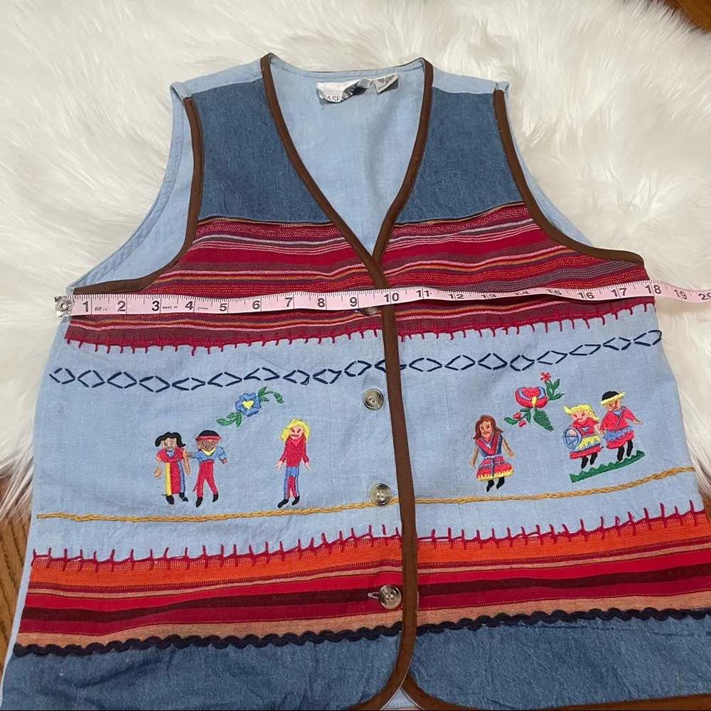 Vintage Casey & Max Embroidered Vest - Image 5