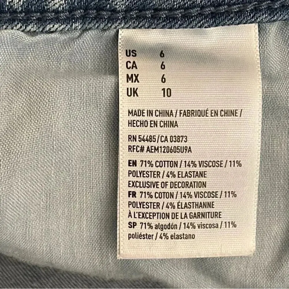 American Eagle 360 Super Stretch Bluet High Rise Short Womens Jeans SZ 6 - Image 4