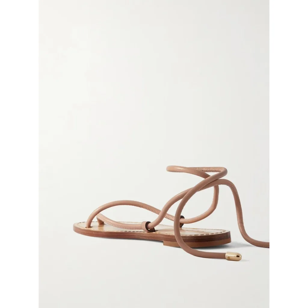 Amanu Kilimanjaro Sandals in Blush 39 New with Box Womens Wrap Flats Tan Size 8 - Image 15