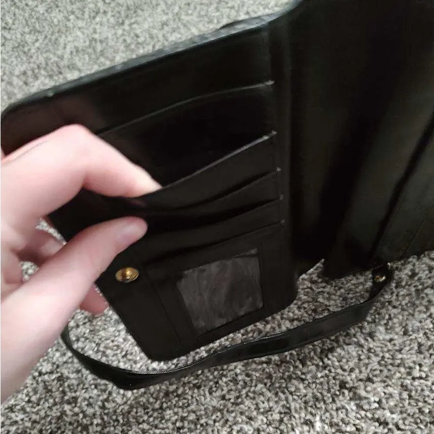 Black Shoulder Crossbody Wallet Bag Purse - Image 6