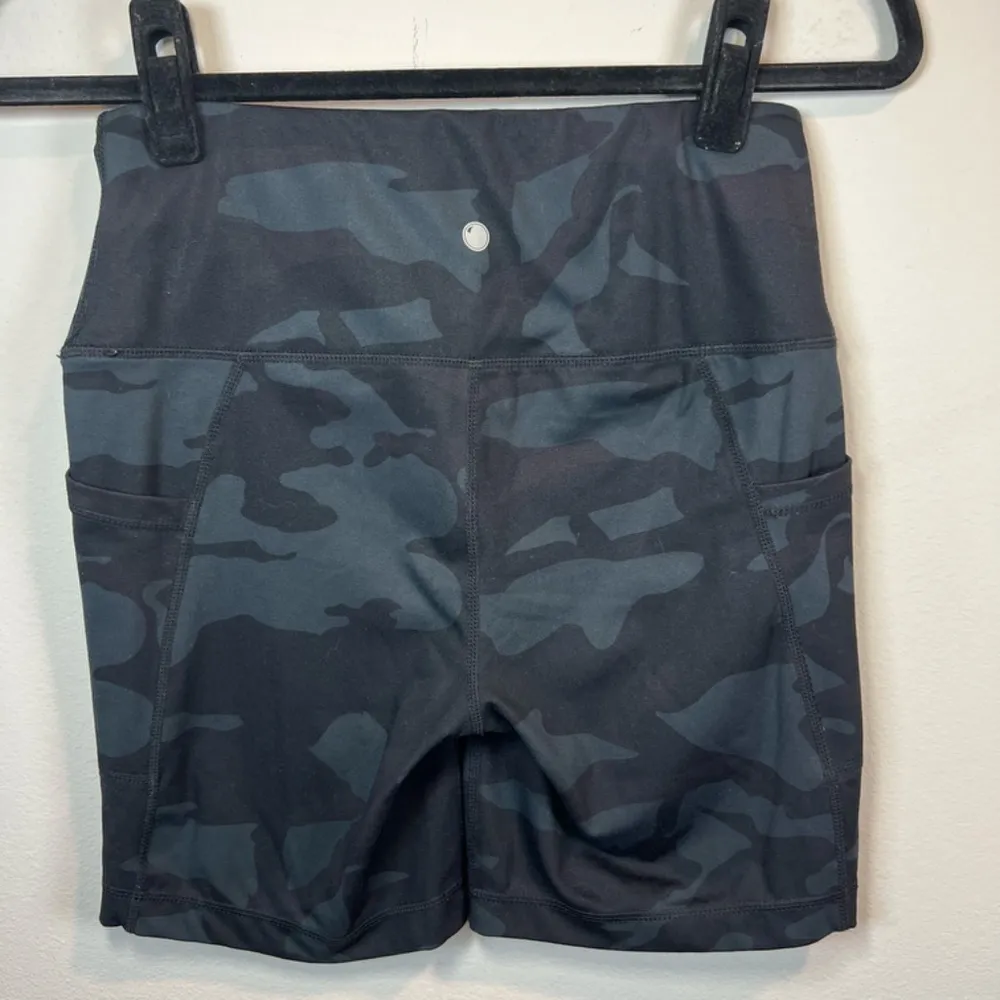 Yogalicious Lux Womens Camo Bike Shorts Black Gray Yoga Athleisure Pockets Small - Image 5