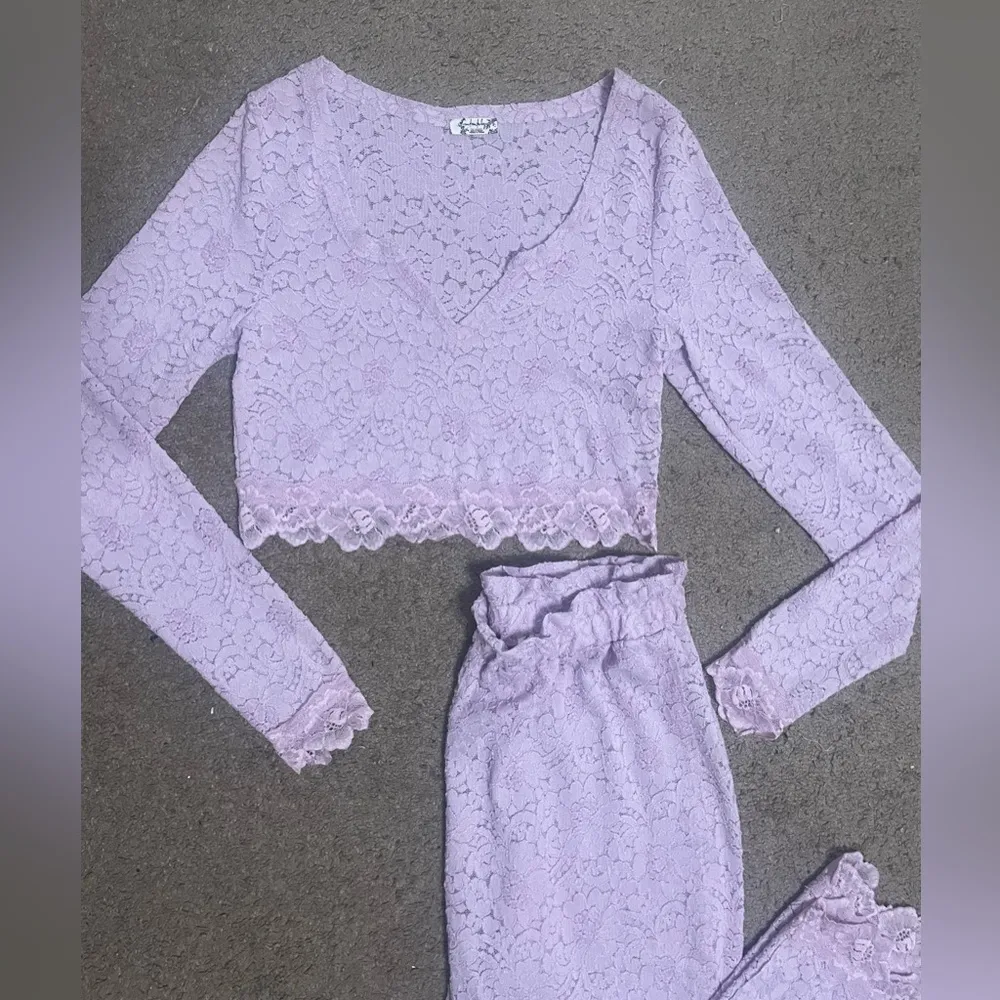 NWOT Free People Lavender Cloud Ride Lace 2-Piece Lounge Set - Image 6