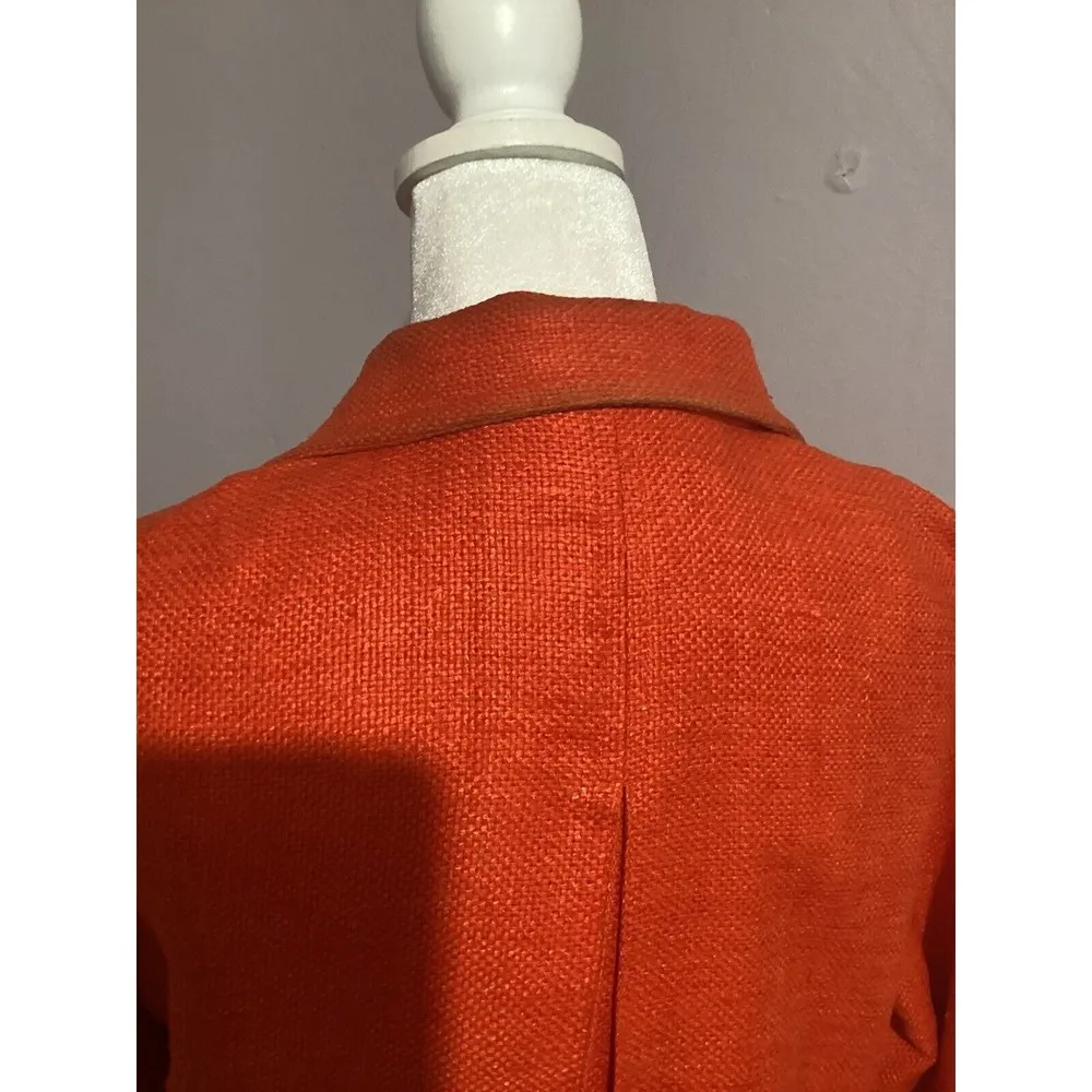 Eccoci Orange Tweed Blazer Size 8 - Image 5