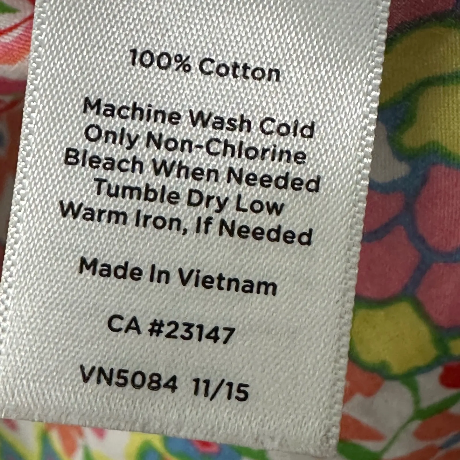 Talbots Floral Geometric Tunic Blouse M 100% Cotton Boho Summer Top Vivid Resort - Image 4