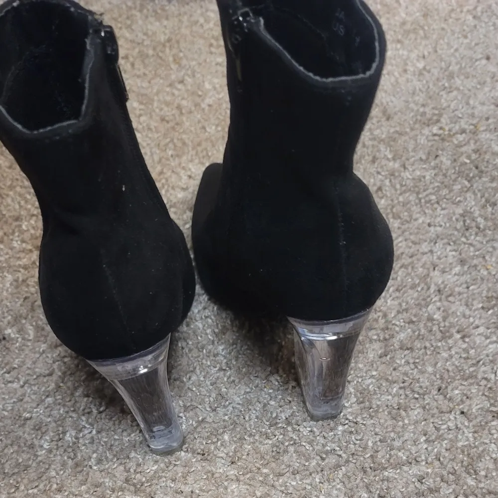 Jacobies Black Janet Point Toe Clear Heel Booties 6 - Image 7