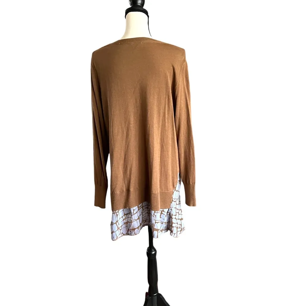LOGO By Lori Goldstein Mocha Lakenlook Boho Cashmere Blend sweater - Image 5