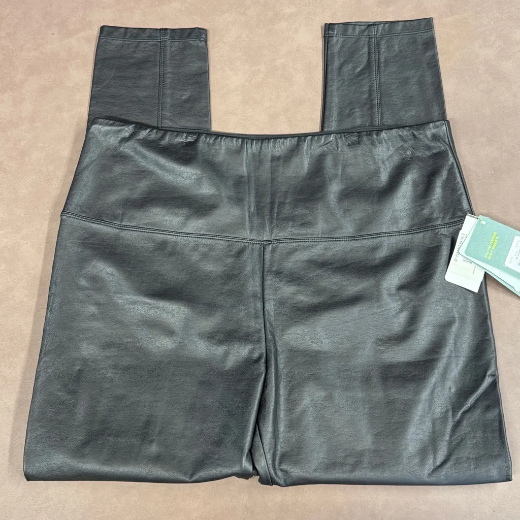 Lysse NWT Black Vegan Faux Leather Hih Waist Pull On Leggings Pants Size XL - Image 5