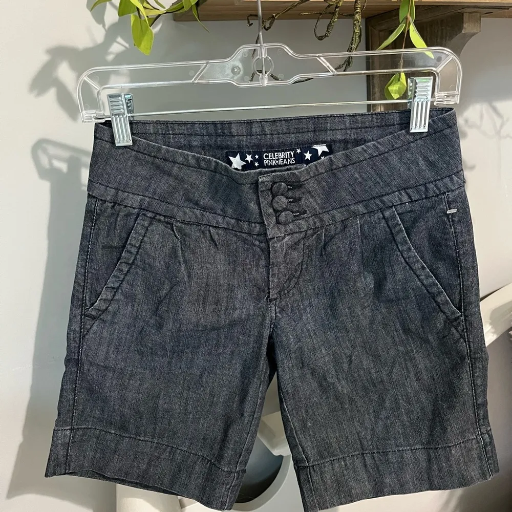 Celebrity Pink Jeans Shorts Cotton Navy Blue Low Rise Bermuda Womens 1 Chino - Image 6