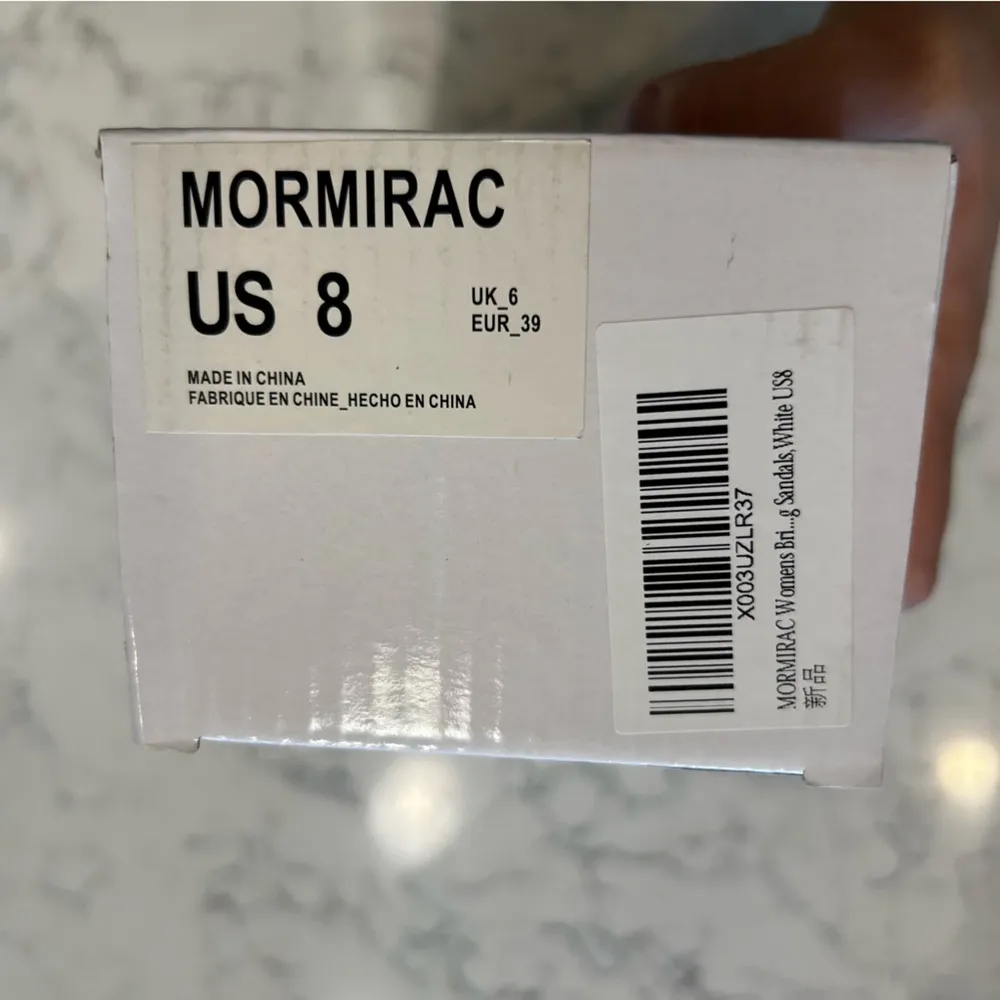 NIB Mormirac Woman’s Beige White Braided Strap Thong Flip Flop Sandals Size 8 Tan - Image 8