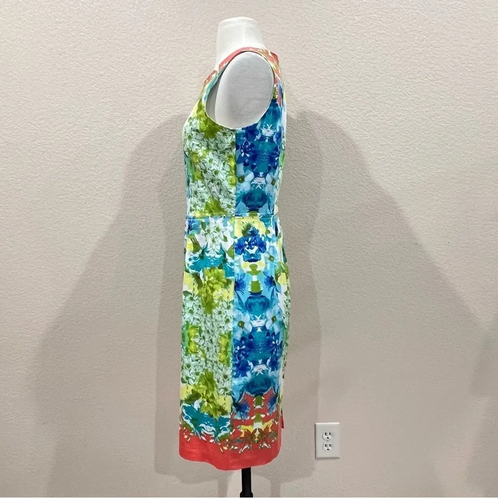 Nine West Floral Watercolor Sheath Dress Size 6 - Image 8