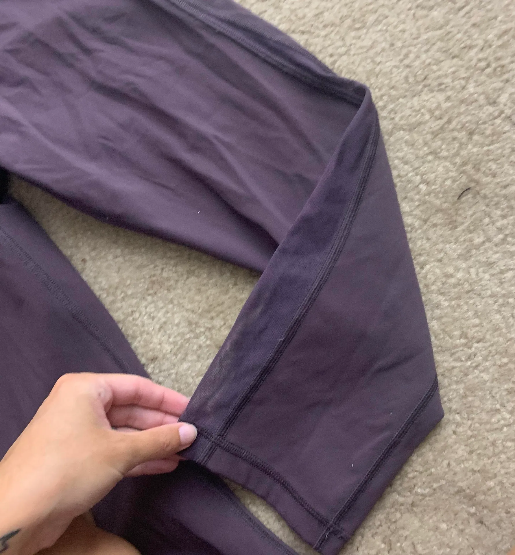 Athletica Purple Cropped Mesh Leggings - Image 2