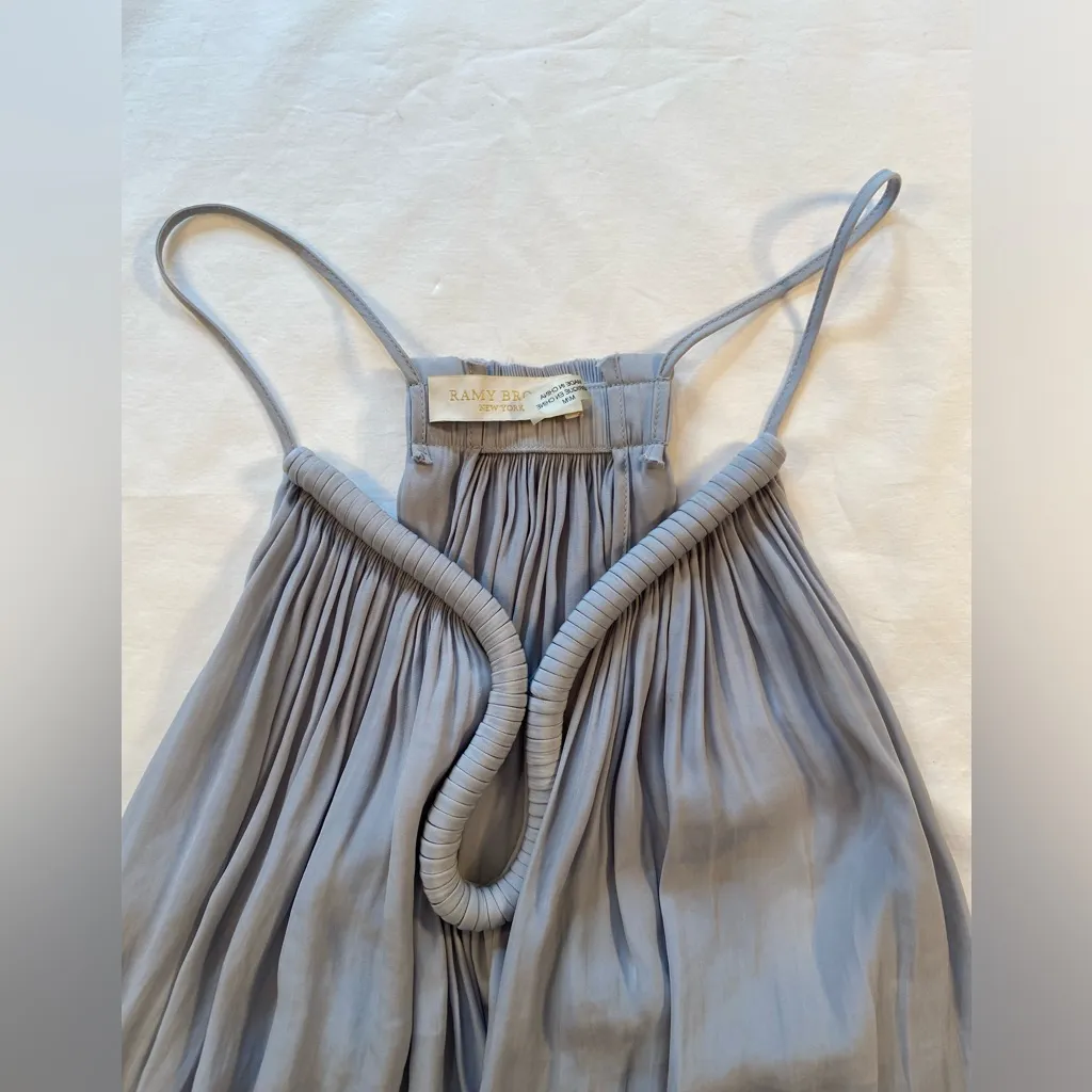 Ramy Brook sleeveless top dramatic‎ neckline, Grey, size Medium - Image 4