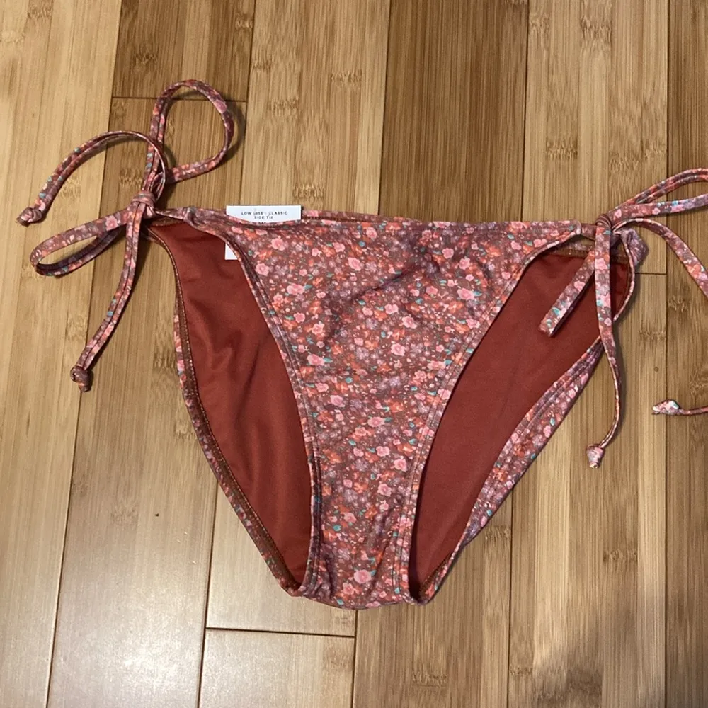 Floral Tie Front Traingle Bikini Low Rise Classic Side Tie Size XL Swimsuit NWT - Image 7