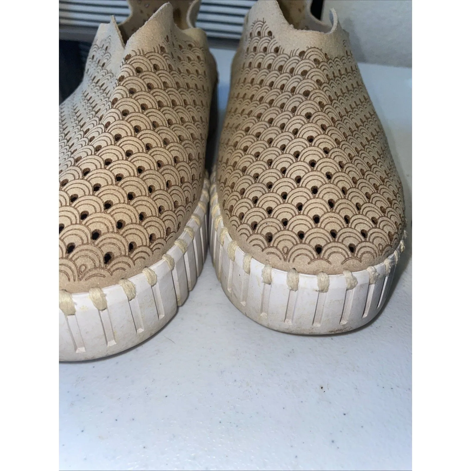 Ilse Jacobson Tulip Tan/Cream Perforated Slip On Flats Size US 8.5/9 EU 39 Tan - Image 3
