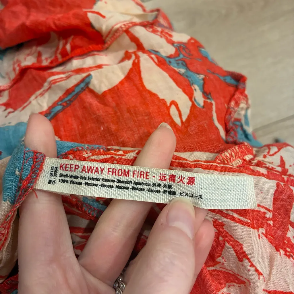 Intimately Free People Heat Wave Printed Maxi Dress Red Floral Smocked Size XS - Image 7