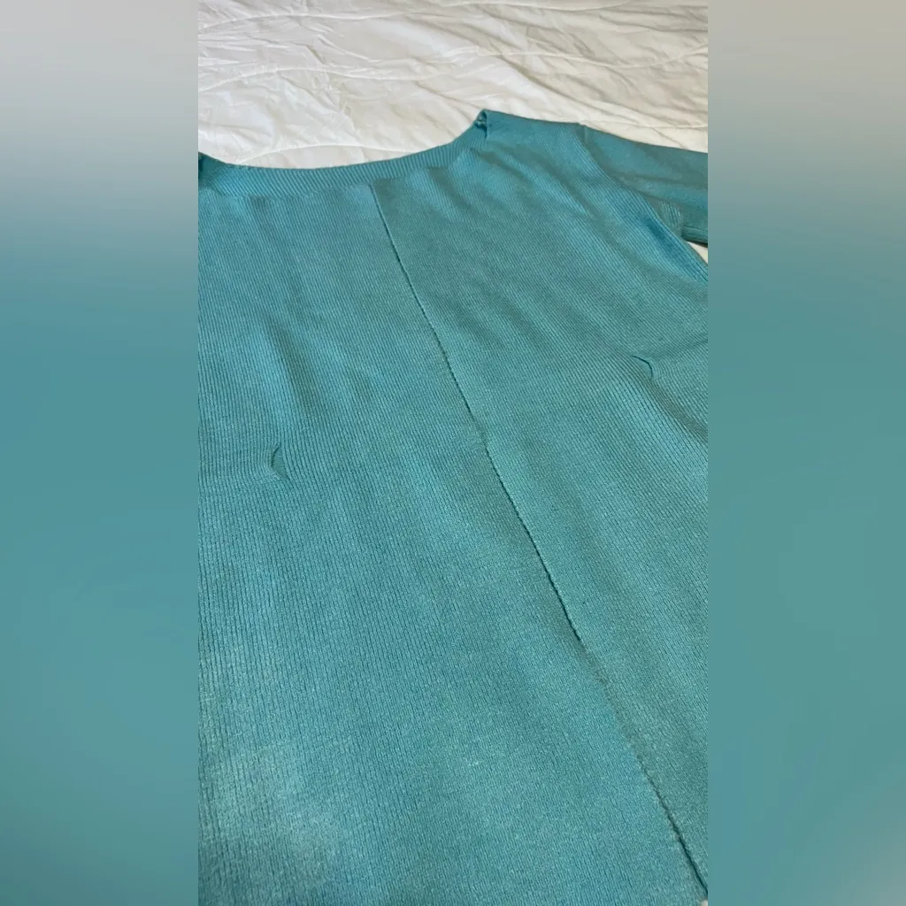 Teal Long Sleeve Sweater Blue - Image 3