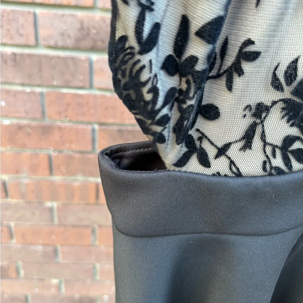 Xtraordinary Black Cocktail Mini Dress Semi-Formal Halter Mesh Overlay Size 3 - Image 11