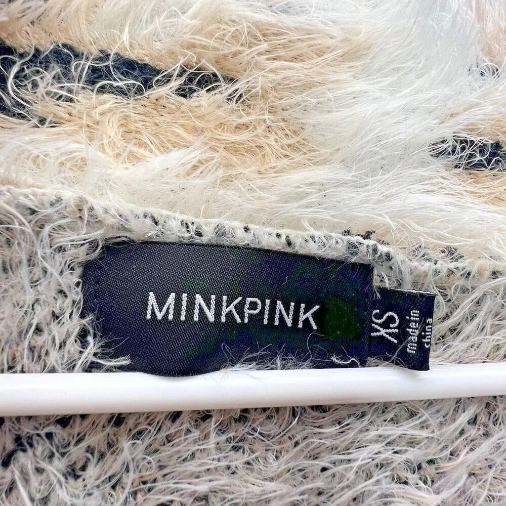 MinkPink Zippora Cream Animal Print soft luxury Wrap womens  Sweater size XS - Image 7