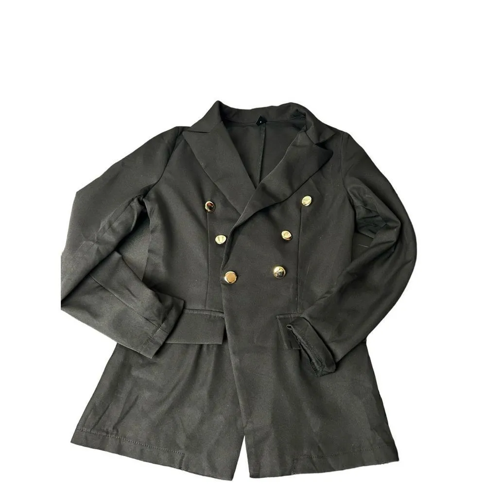 Womens black Casual Blazer Cardigan Open Front Long Sleeve Solid Color Jacket Sz Size XS - Image 6