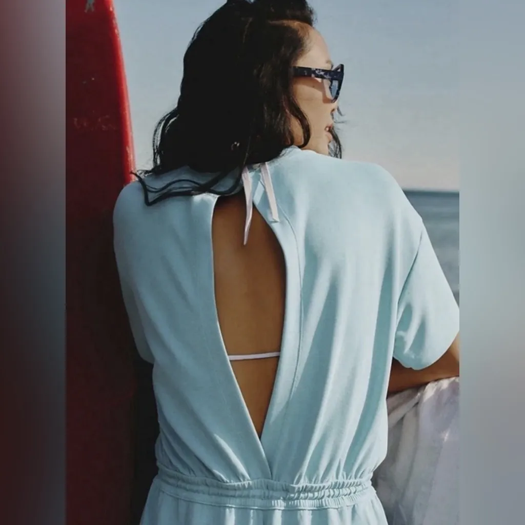 Athleta Seasoft Romper in Light Blue.  Size Small - Image 2