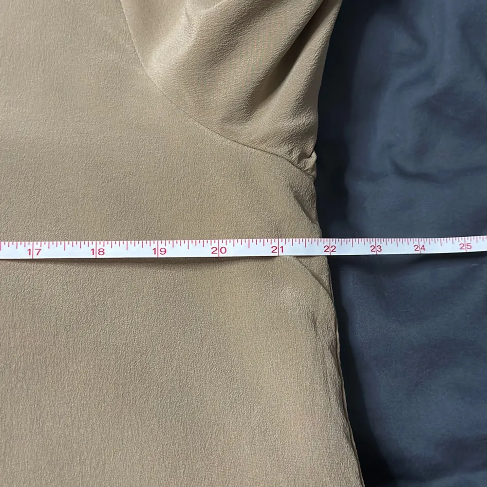 Lafayette 148 New York Tan Silk Long Sleeve Blouse Top Size XL - Image 10