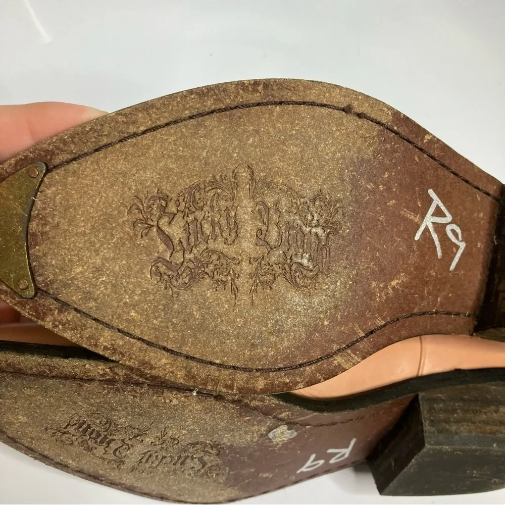 Lucky Brand Chantelx pink leather‎ ankle cowgirl boots size 8 - Image 11