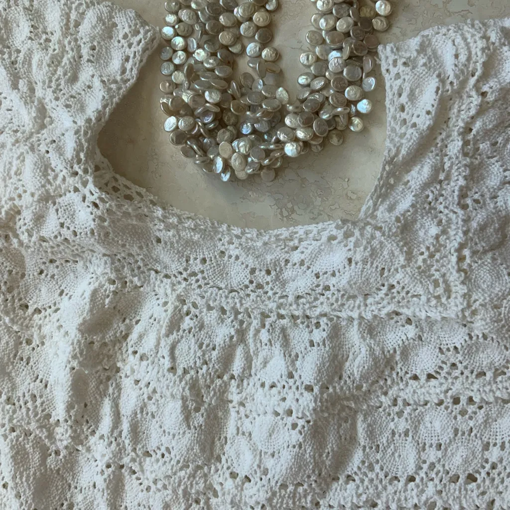 Stunning Vintage 70’s Hand Crochet Mexican Wedding Dress Never Worn, sz 2/4 - Image 9