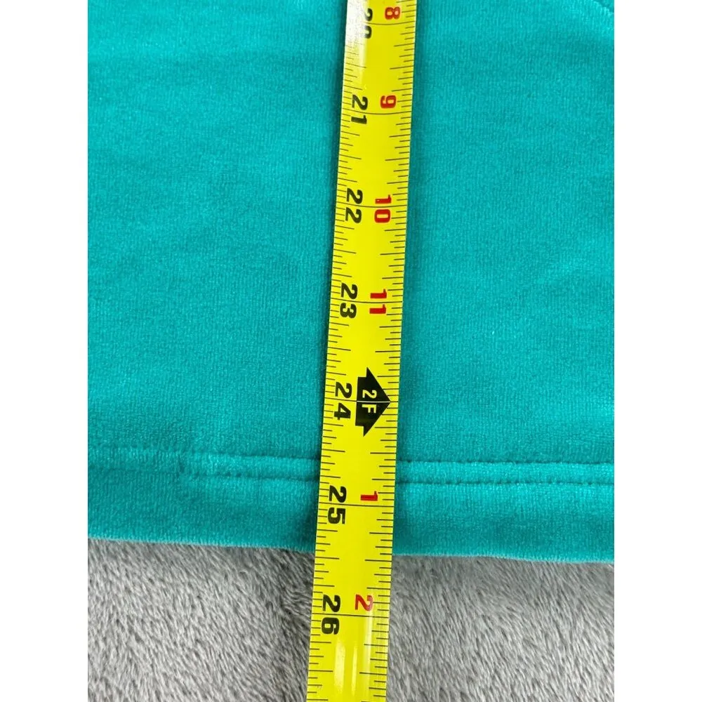 Sport Savvy Womens Medium Petite Teal Velour Tracksuit With Rhinestone Zippers - Image 7