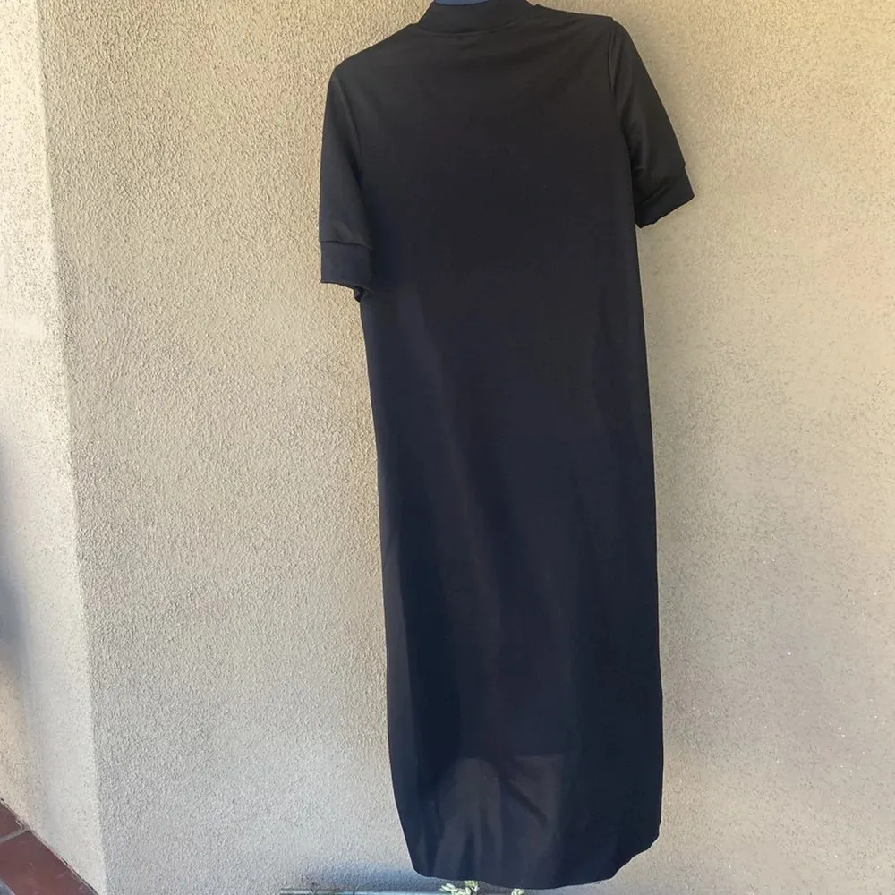 Zara black dress mock neck short sleeve - Image 4
