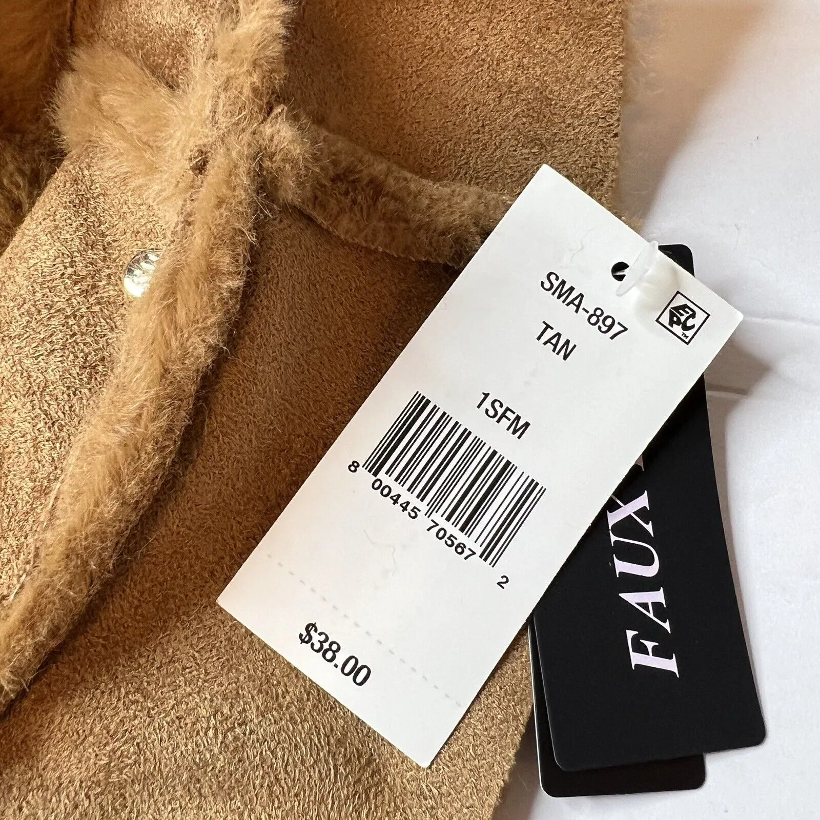 Steve‎ Madden Reversible Faux Fur Suede Bucket Hat Tan New - Image 9