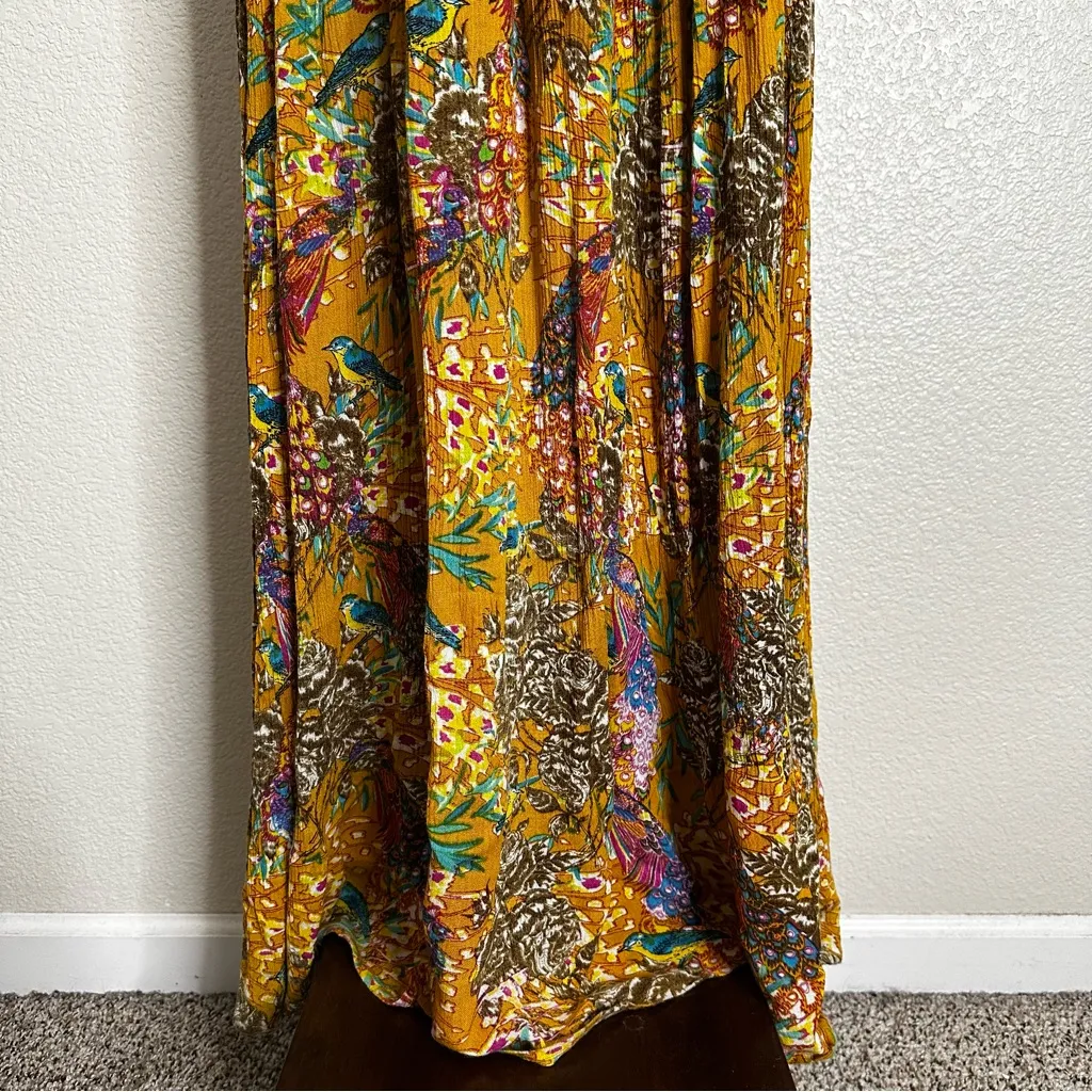 Anthropologie Raga Bohemian Embroidered Parkland Peacock Maxi Dress, Sz Small - Image 5
