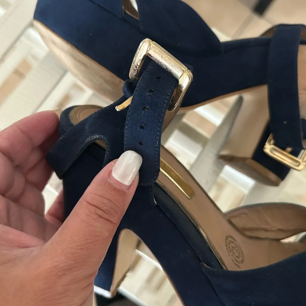 Navy Strappy Heels platform size 7 Blue - Image 8