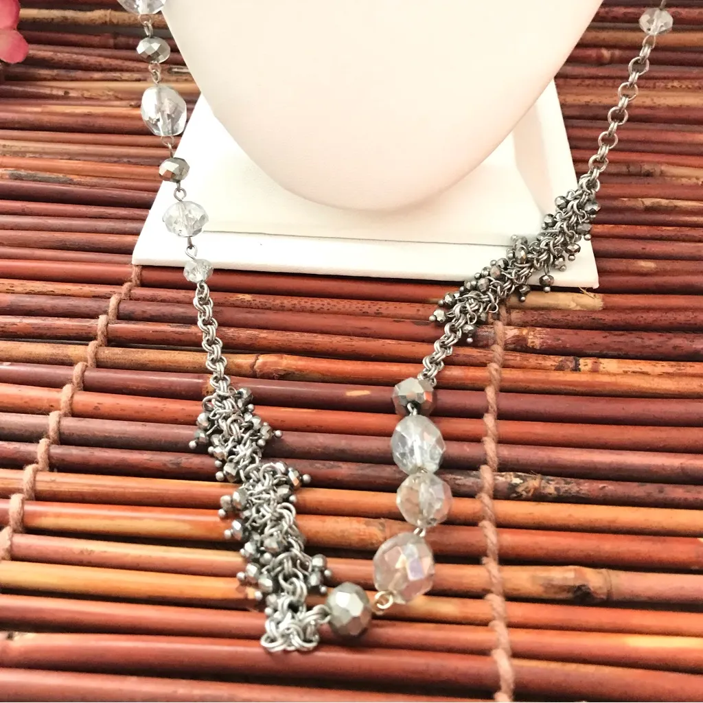 White House Black Market Long Crystal Glass Beaded Necklace - Image 4