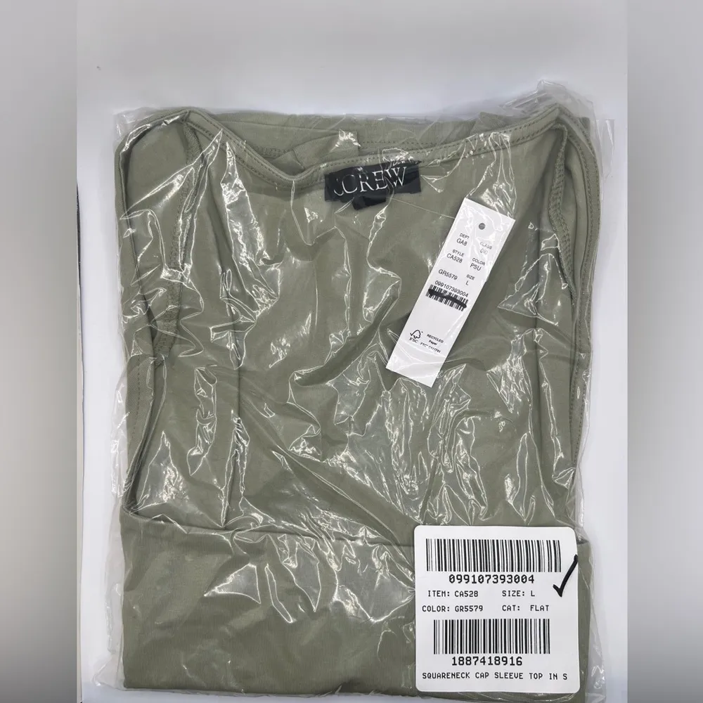 JCrew Squareneck Cap-sleeve Top in Stretch Cotton Blend - Image 2