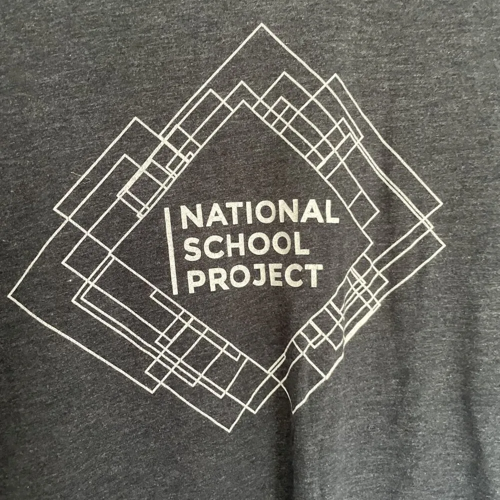 National School Project gray short sleeved cropped top summer casual women's S - Image 3