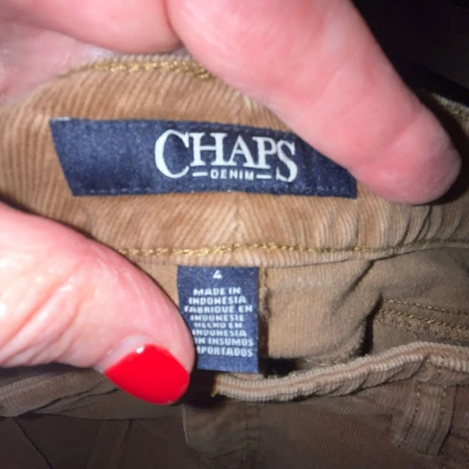 Chaps Denim dark tan corduroy pants 4‎ - Image 3