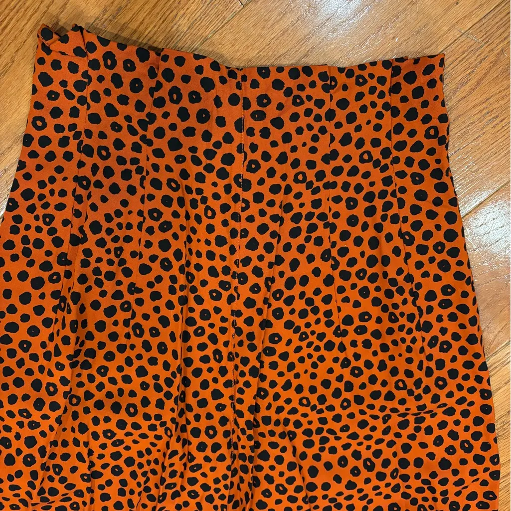 Valija “Harvard Pant” – NWT – Small – Orange + Black Dot Print Wide Leg Pants - Image 5