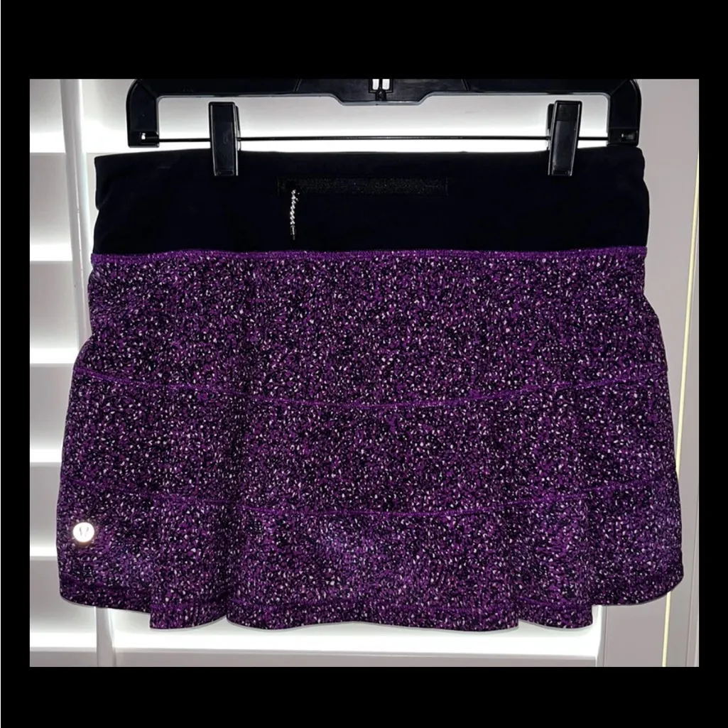 Lululemon Pace Rival Skirt Flashback Powdered Rose Tender Violet Black Size 6 - Image 5