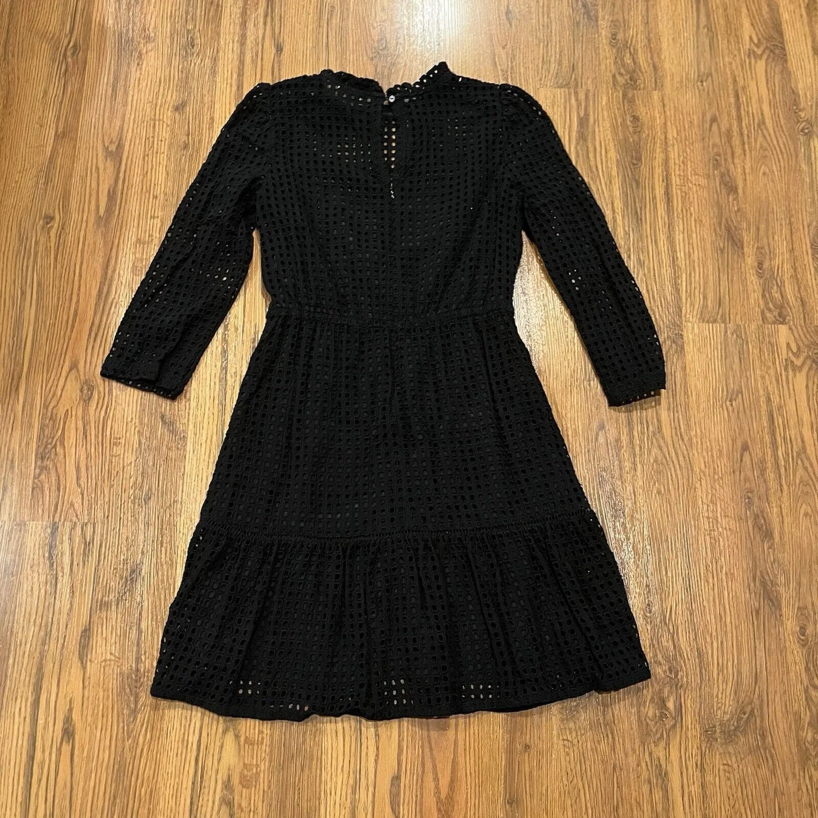 J Crew Point Sur Dress Womens 2 Black Lined Cutout Stretch Waist - Image 4