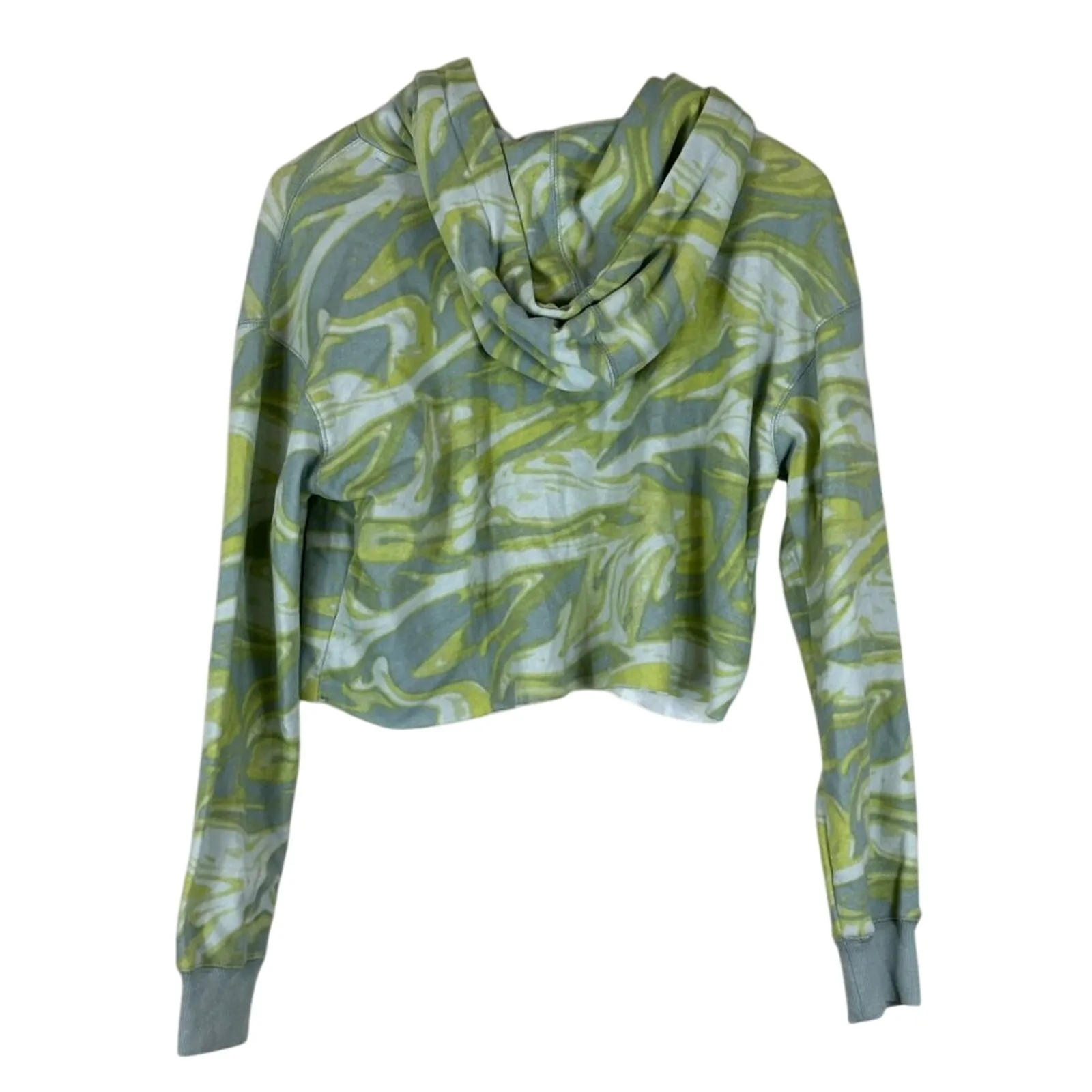 NWT Wild Fable Hoodie Womens S Green Swirl Cotton Cropped Tie Dye Y2K Streetwear - Image 4