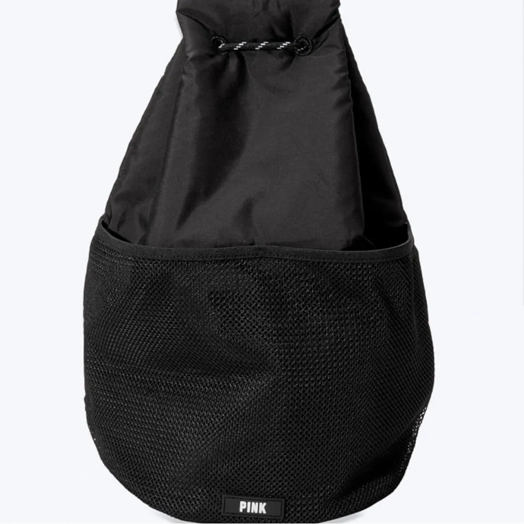 Victoria Secret Black Drawstring Backpack - Image 3