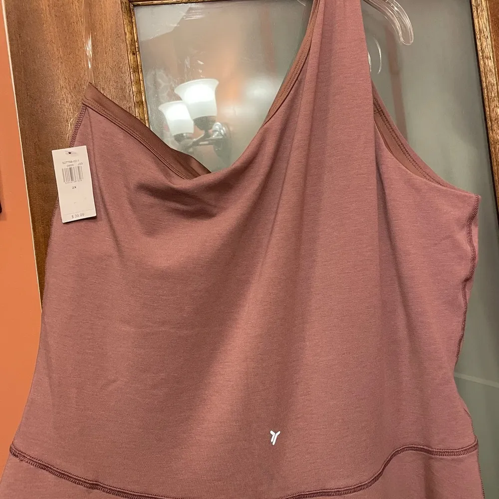 Old Navy Women Plus One Shoulder ROSE PowerChill 7/8 Length Bodysuit Leggings 2X - Image 3