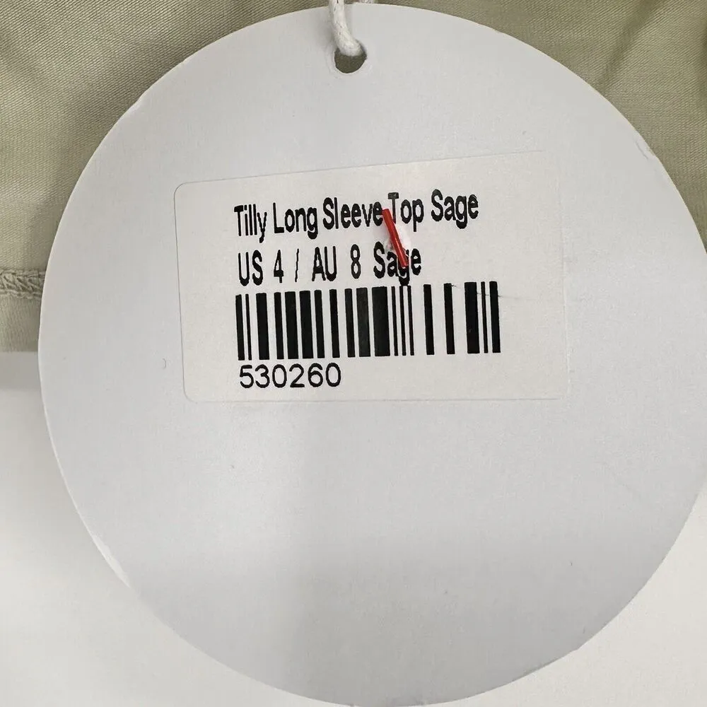 Princess Polly Crop Blouse‎ Long Sleeve Green Size 4 Spring Casual - Image 10